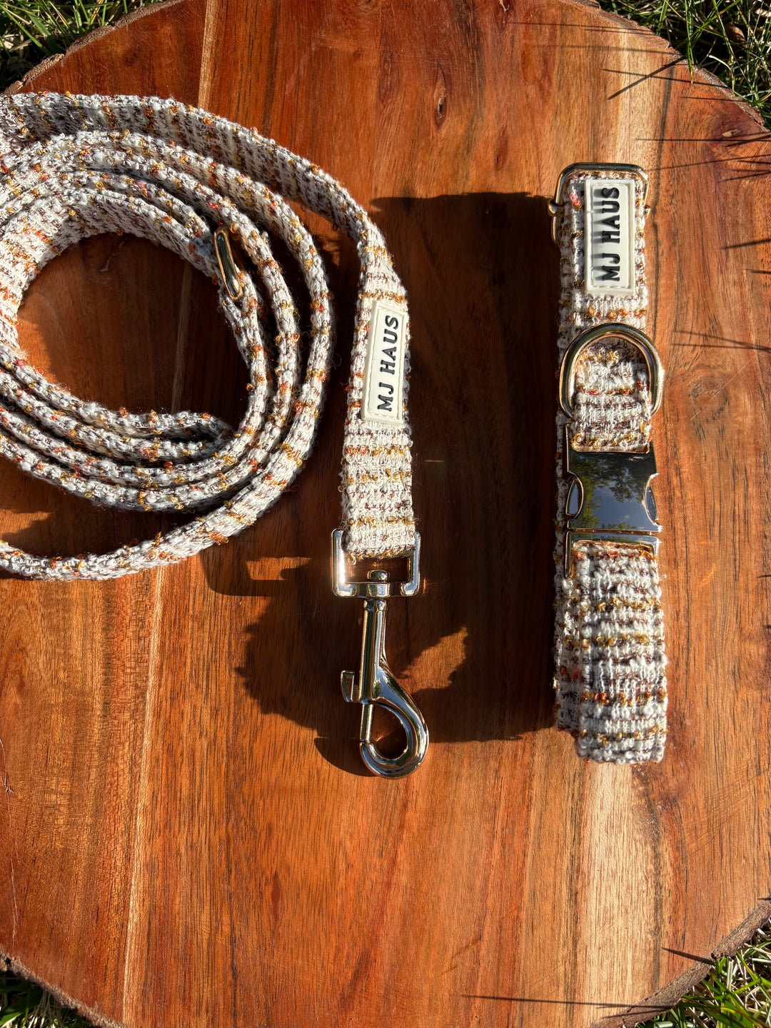 Autumn Textured Tweed Leash &amp; Collar Bundle