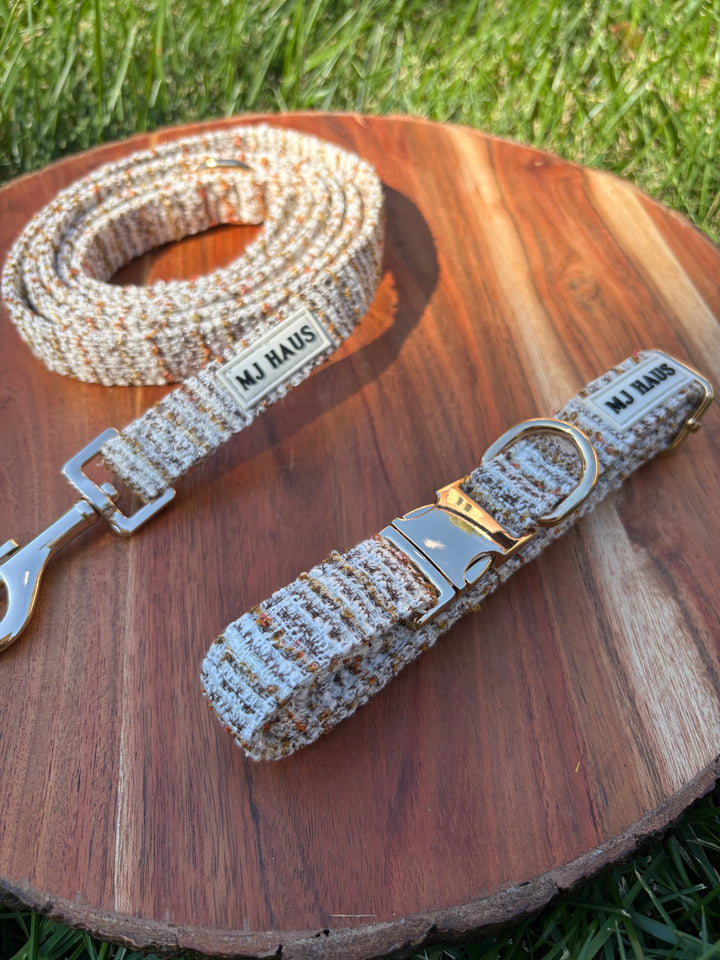 Autumn Textured Tweed Leash &amp; Collar Bundle